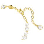 Matrix Tennis braceletCrystal pearl, Round cut, White, Gold-tone plated